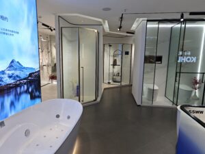 sliding door shower enclosure closet three function shower set